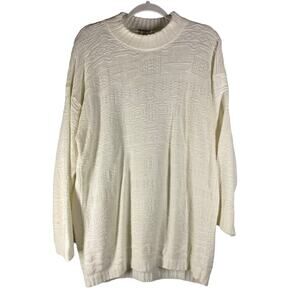 Vintage Knit Cream White Sweater Grandma Cottage Core Womens Size  22/42